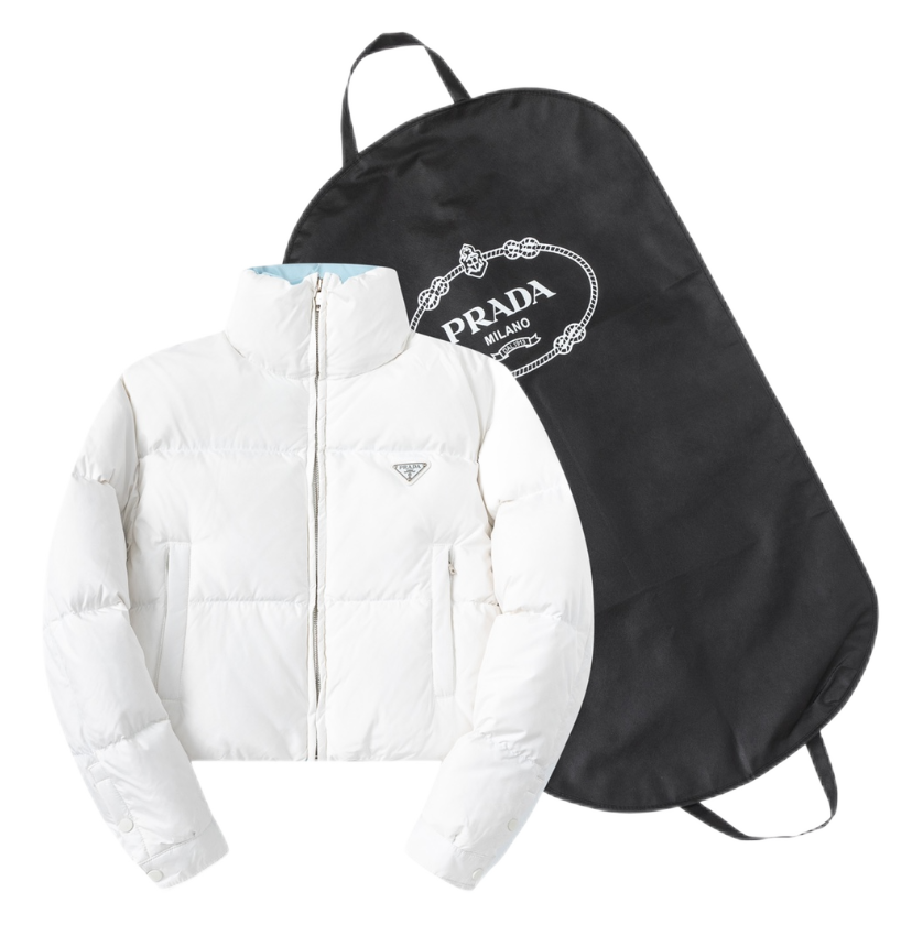 短款羽绒服蜜蜂小标白